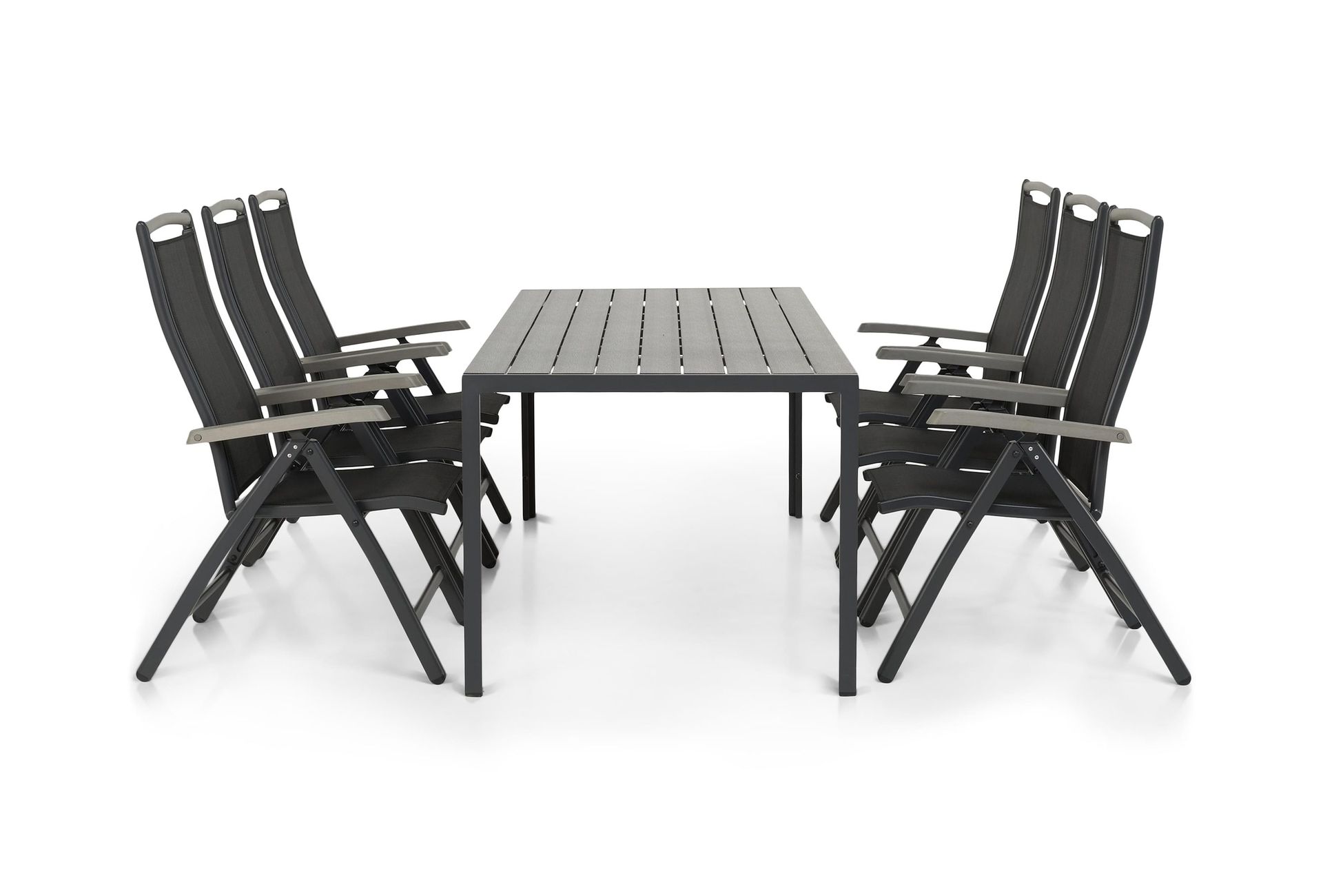 tunis matgrupp utomhus 205 + 6 monaco lyx positionsstol - svart/svart