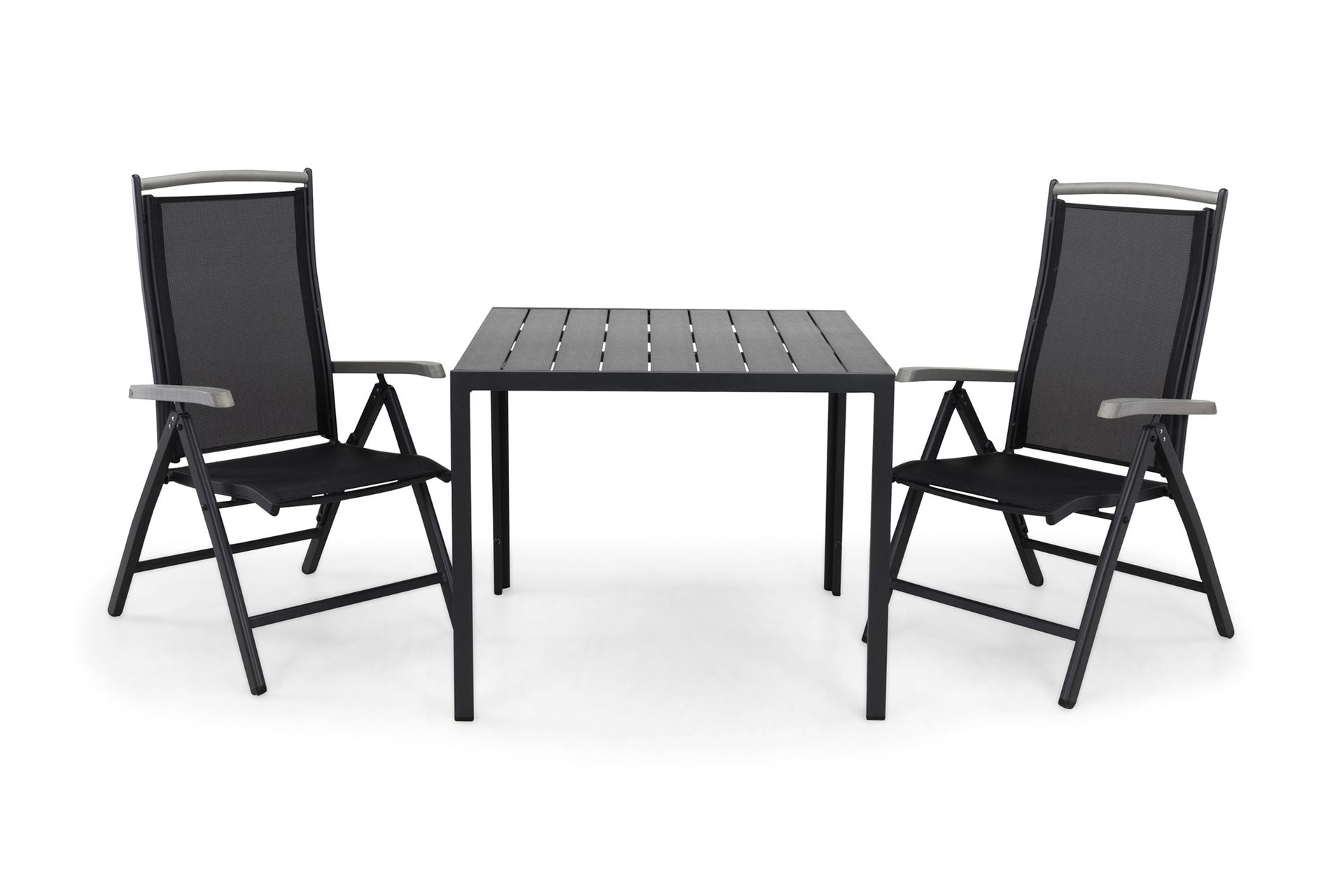 Tunis Matgrupp Utomhus 90 + 2 Monaco Lyx Positionsstol - Svart