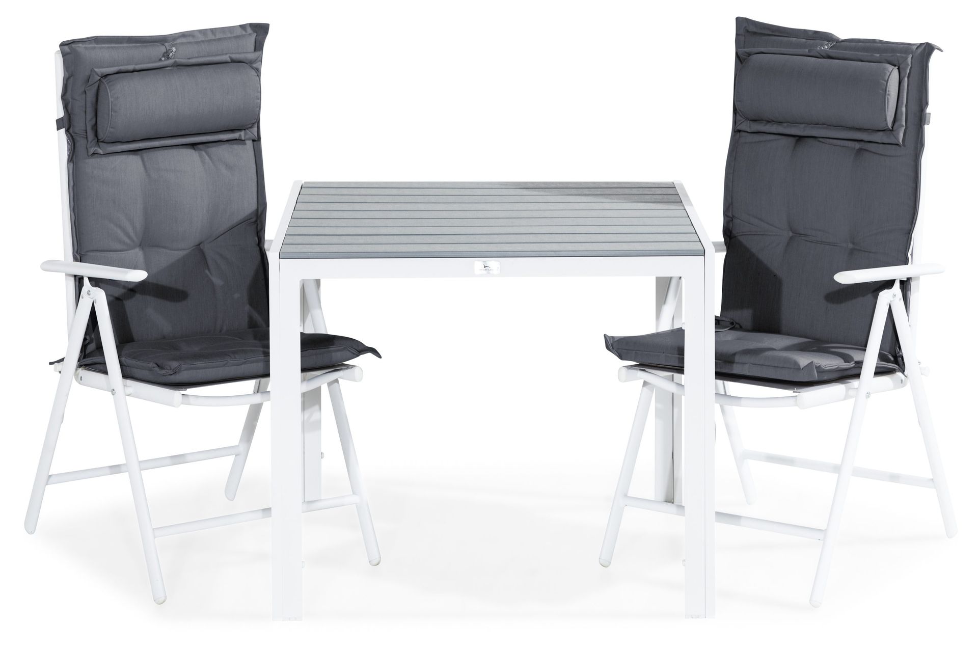 Tunis Matgrupp Utomhus 90x90 + 2 Maggie Positionsstol m Dyna - Vit/Gr&aring;