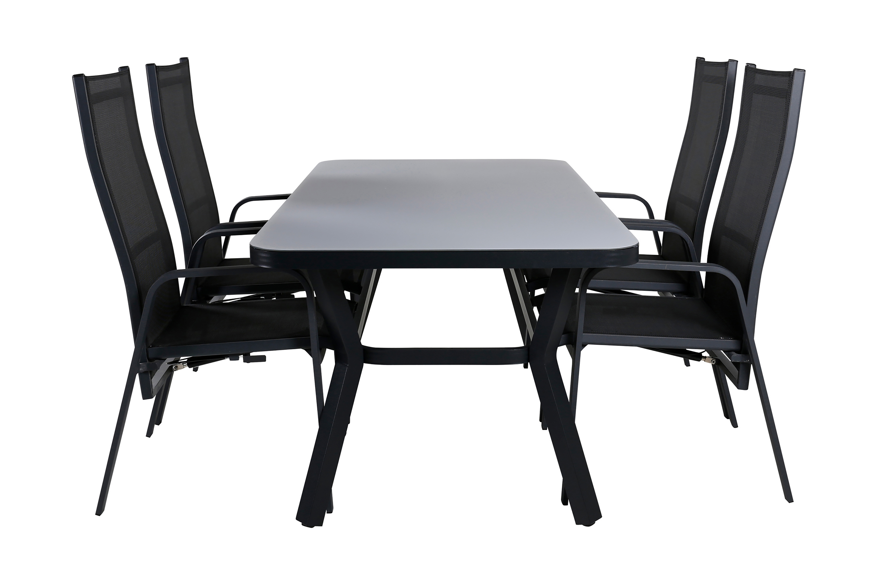Virya Matgrupp Utomhus 160cm 4 Copacabana Reclinerstolar Svart