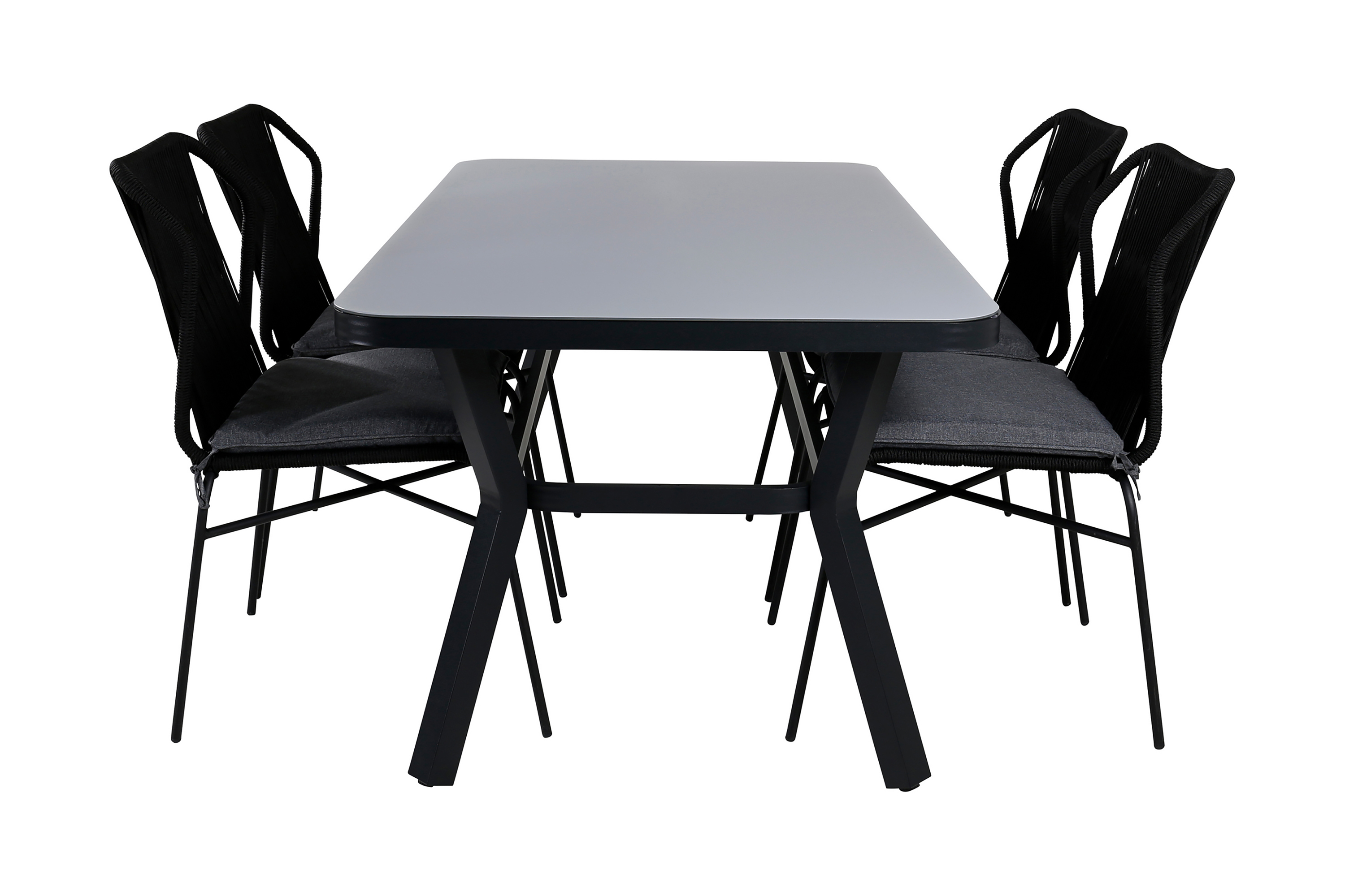 Virya Matgrupp Utomhus 160cm 4 Julian Matstolar Svart/Grå
