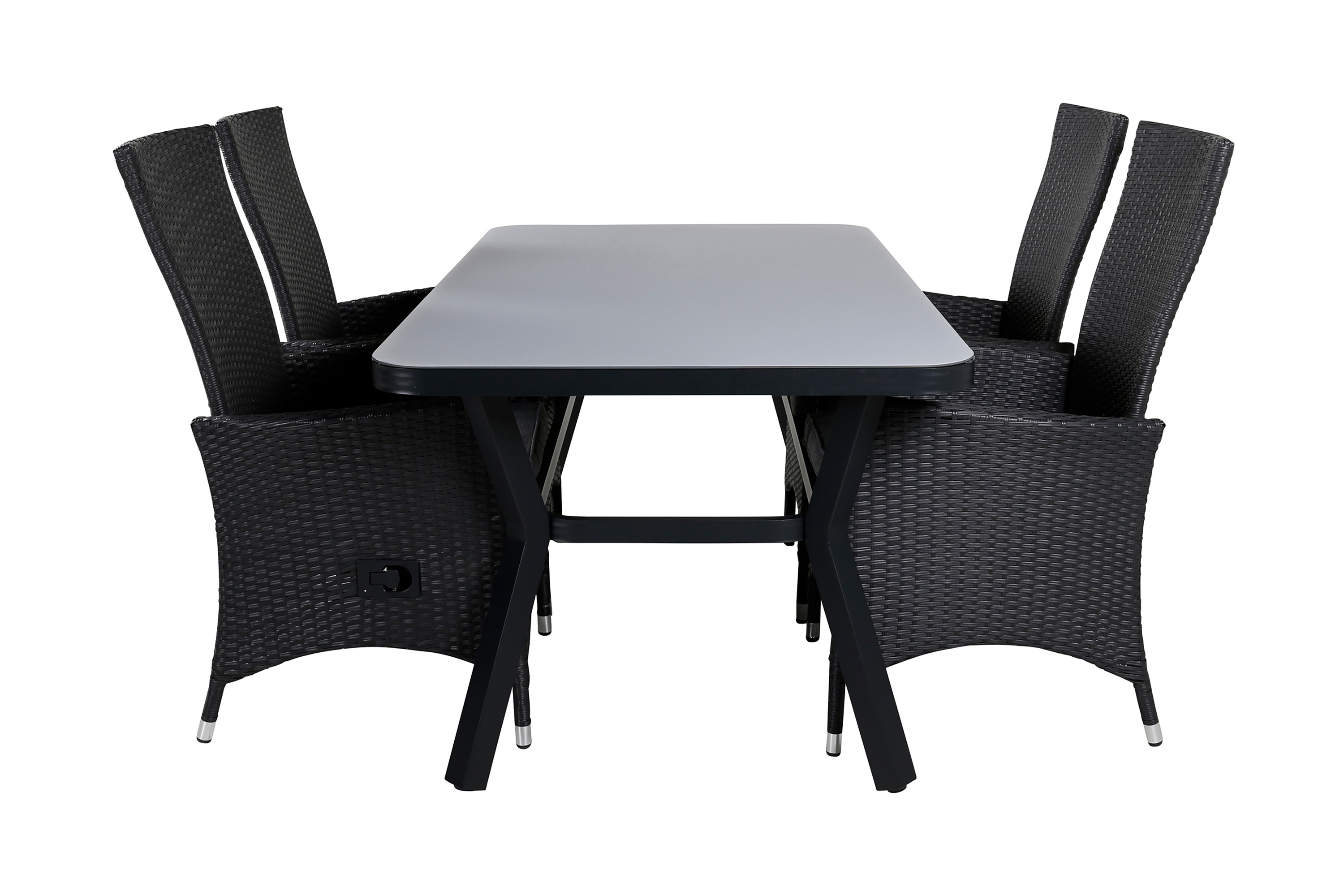 Virya Matgrupp Utomhus 160cm 4 Padova Reclinerstolar Svart