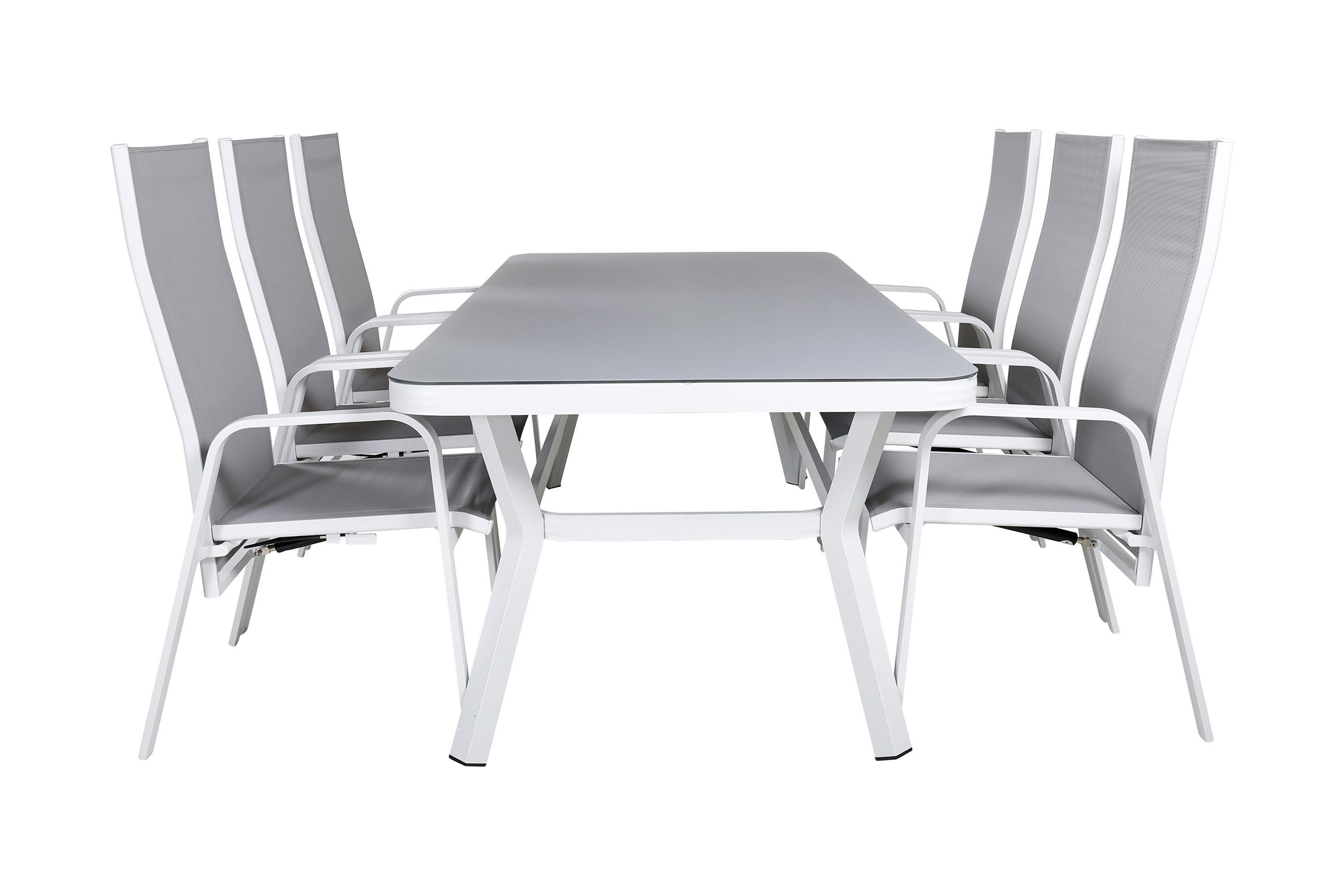 Virya Matgrupp Utomhus 200cm 6 Copacabana Reclinerstolar Svart