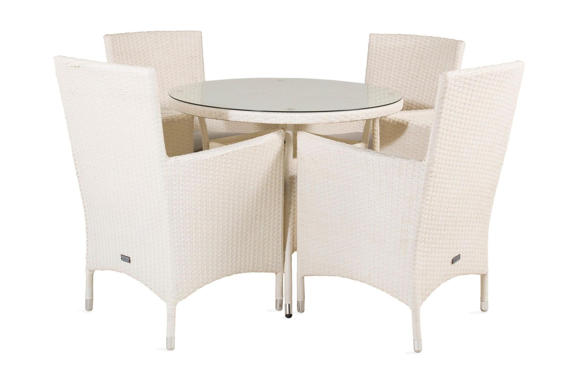 Volta Matgrupp Utomhus Rund &Oslash;90cm + 4 Malin Karmstolar - Svart/Gr&aring;