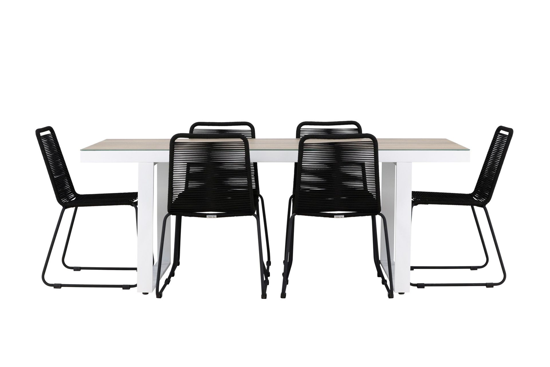 Merlo Matgrupp Utomhus + 6 Utestolar - Vit