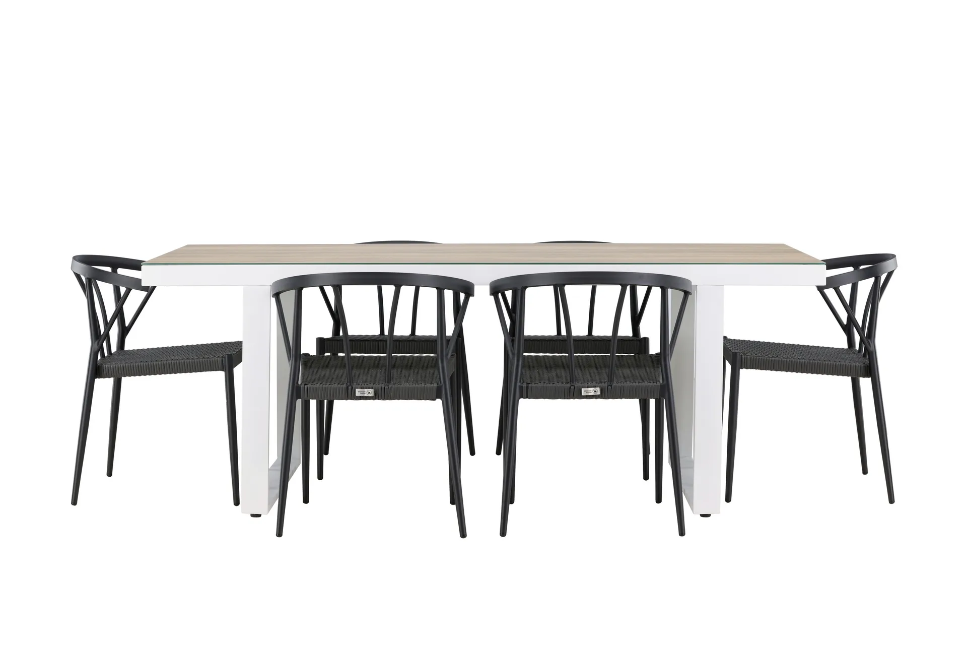 Merlo Matgrupp Utomhus + 6 Utestolar - Vit