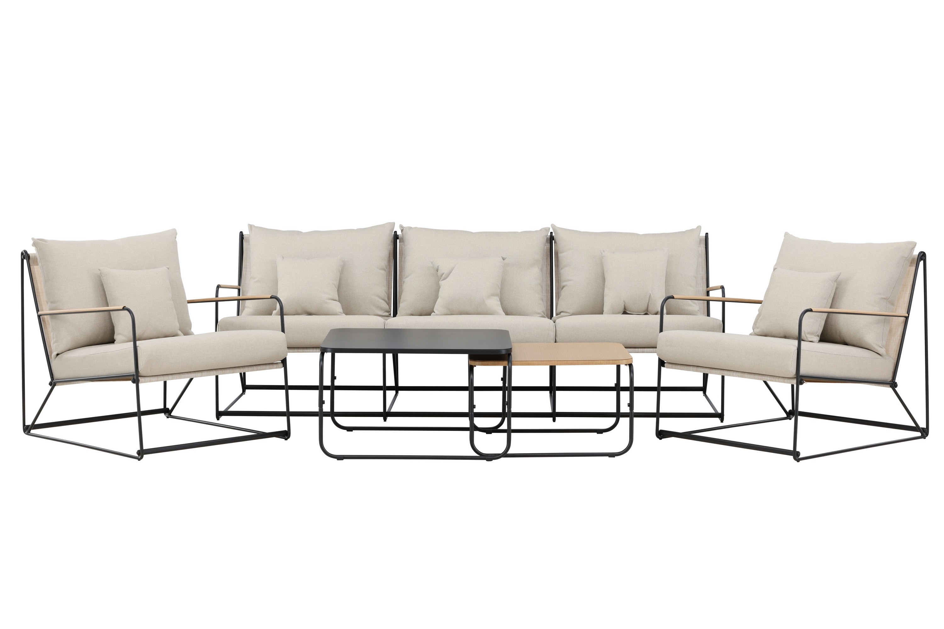 Palazzo Soffgrupp Utomhus 5-sits Svart/Beige
