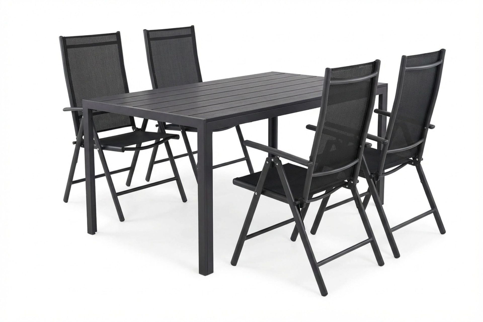 Siri Matgrupp utomhus 150 cm med 4 Maggie Positionsstolar -