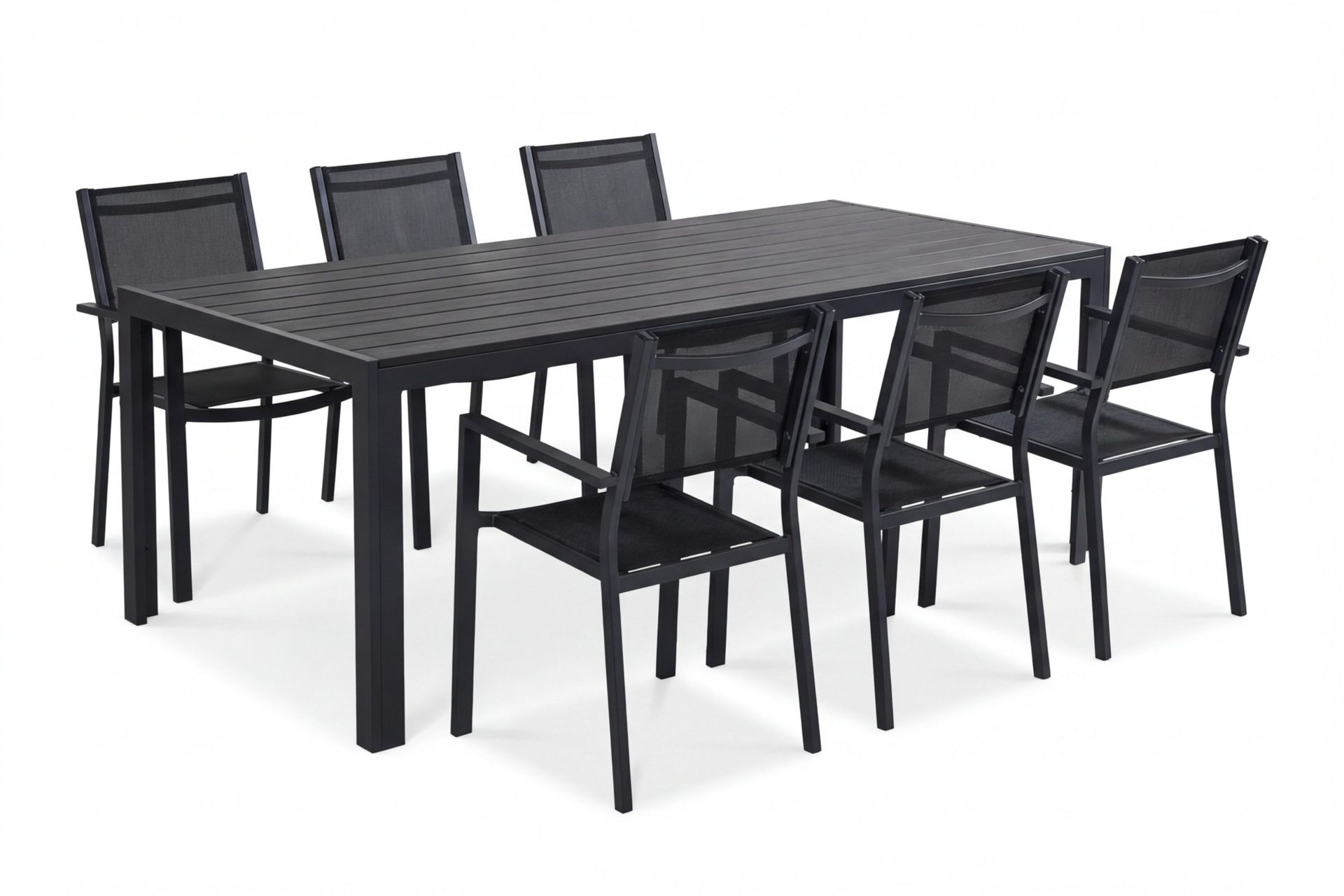 Siri Matgrupp utomhus 205 cm med 6 Tunis Stapelstolar -