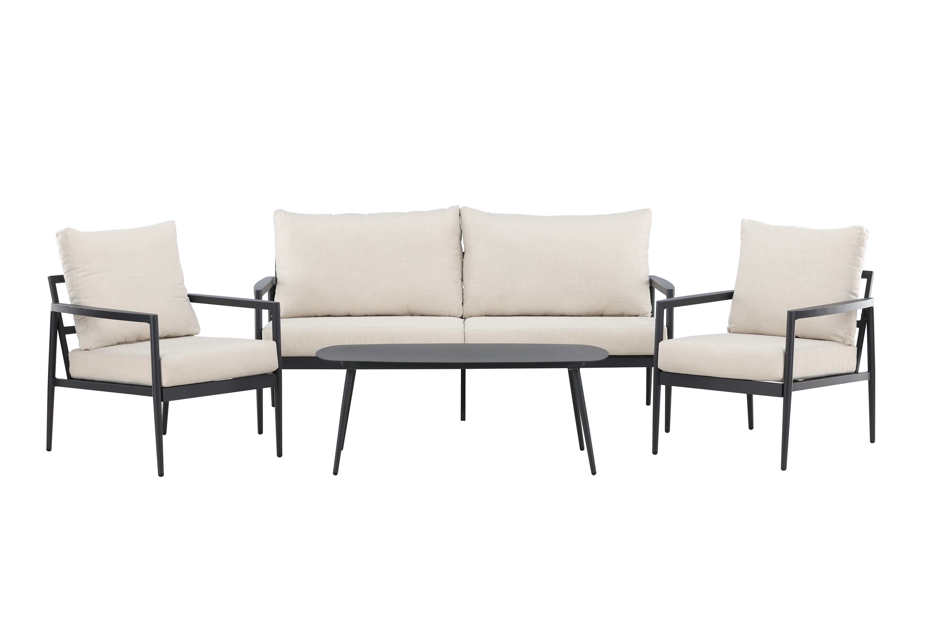 Taromina Soffgrupp Utomhus 4-sits Svart/Beige