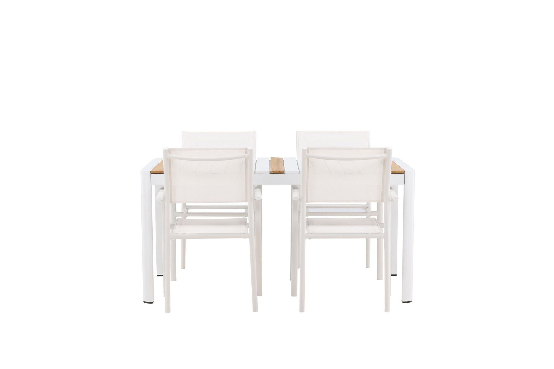 togo matgrupp utomhus 150 cm rektangulär med 4 santorini utestolar - natur