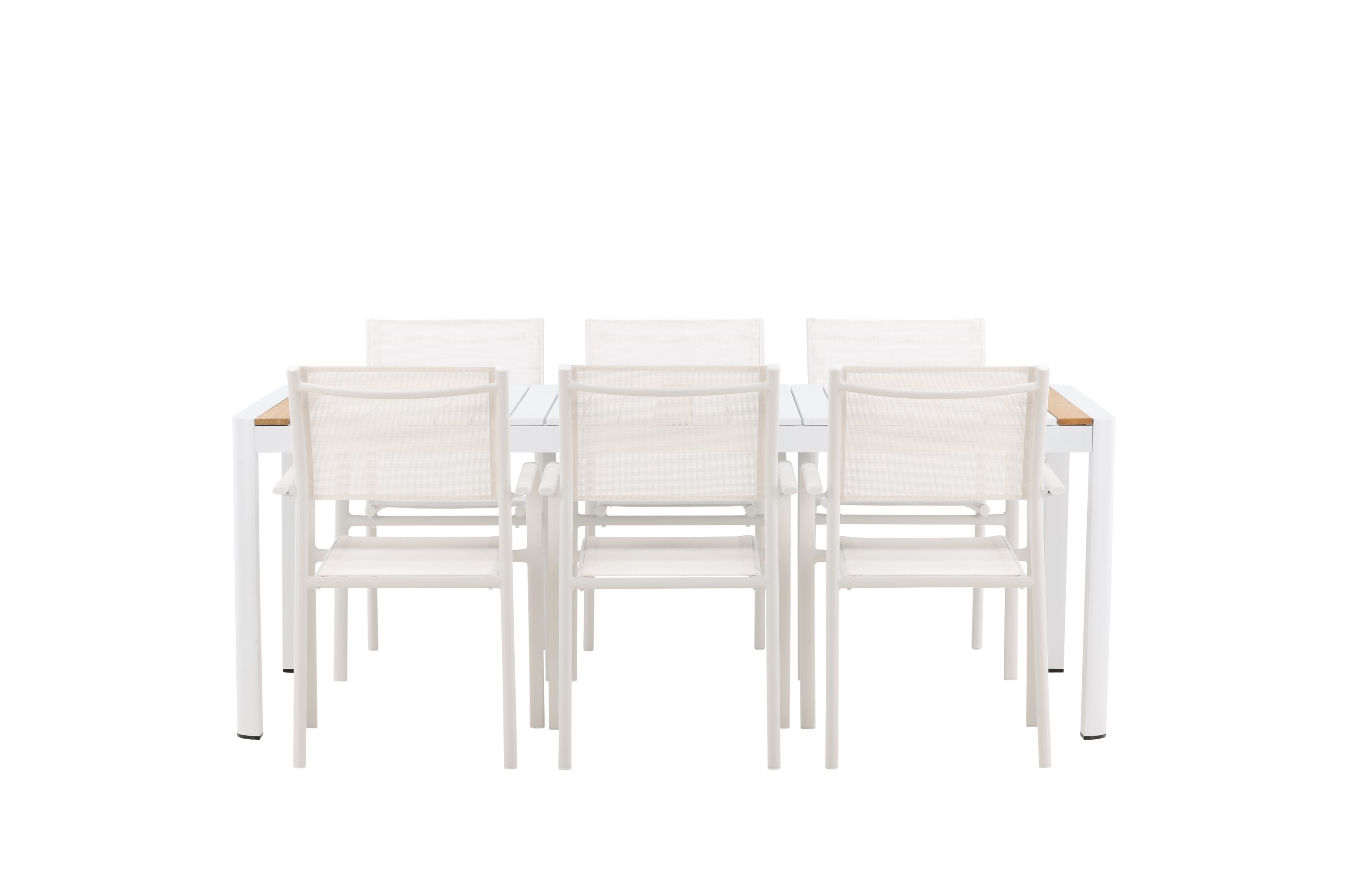 togo matgrupp utomhus 200 cm rektangulär med 6 santorini utestolar - natur