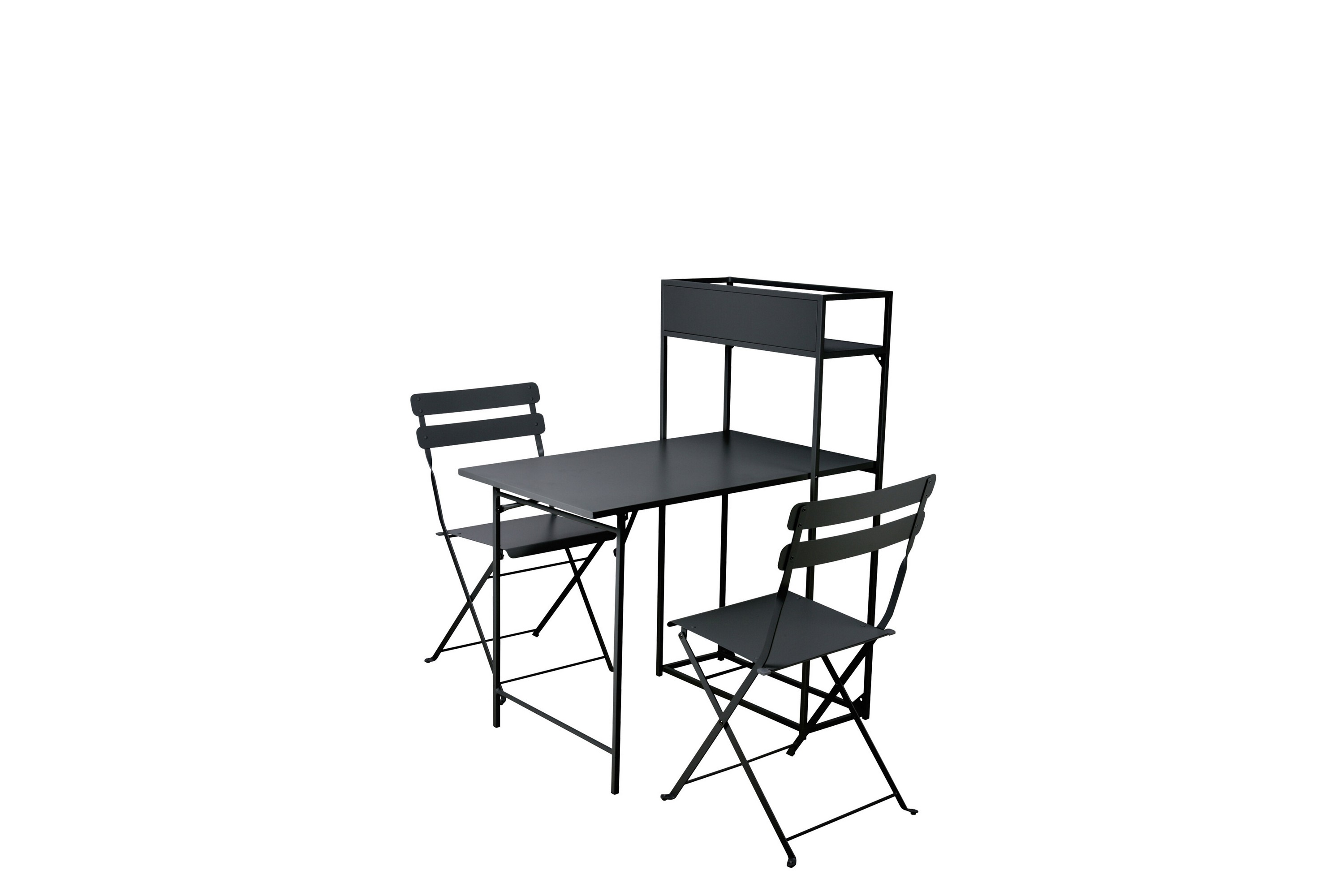 Tourra Liten Balkonggrupp och balkongset 2-sits Cafeset balkong terrass Svart