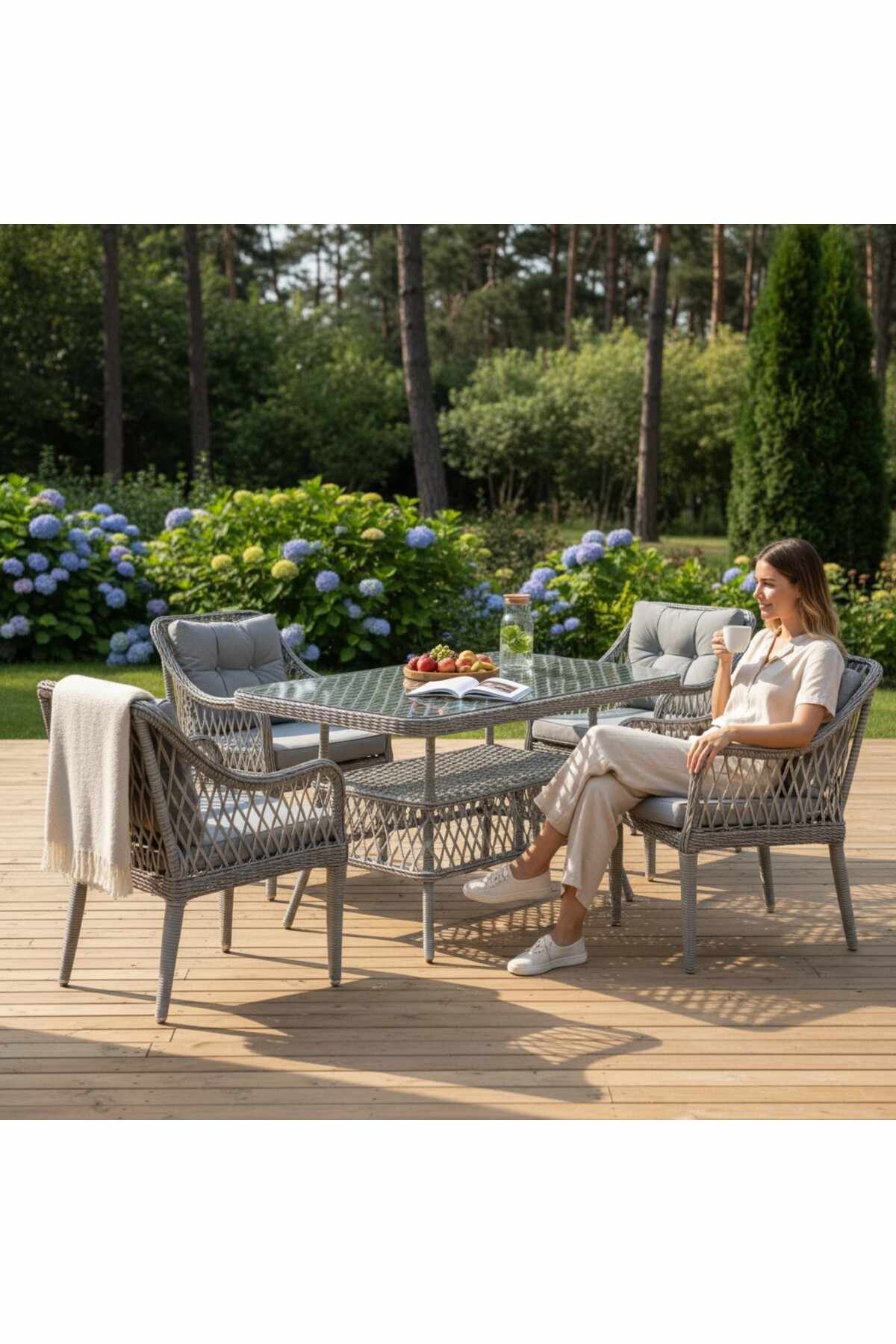 Xalvo Matgrupp Utomhus med 4 Stolar -