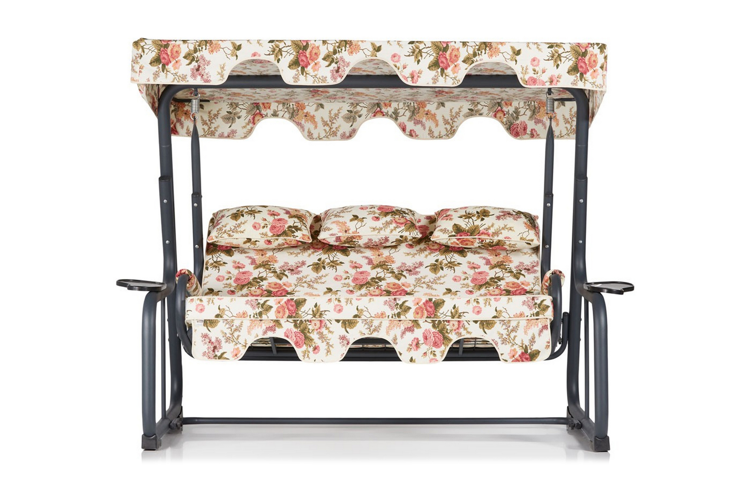 3-sits Hammock Jaudling med Tak Blommig/Grå