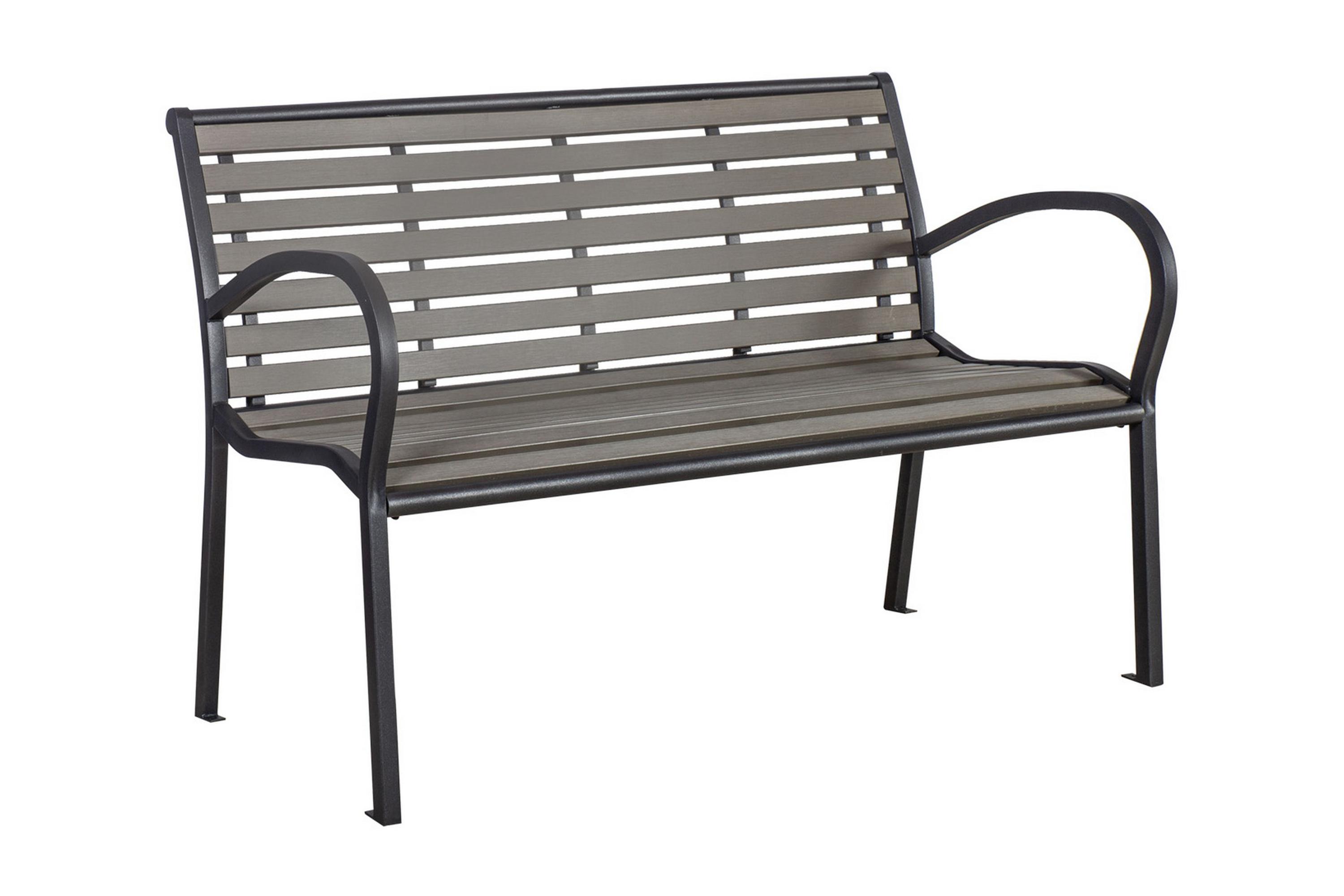 Bänk Utomhus Viola 120x59xh80 cm Polywood Grå