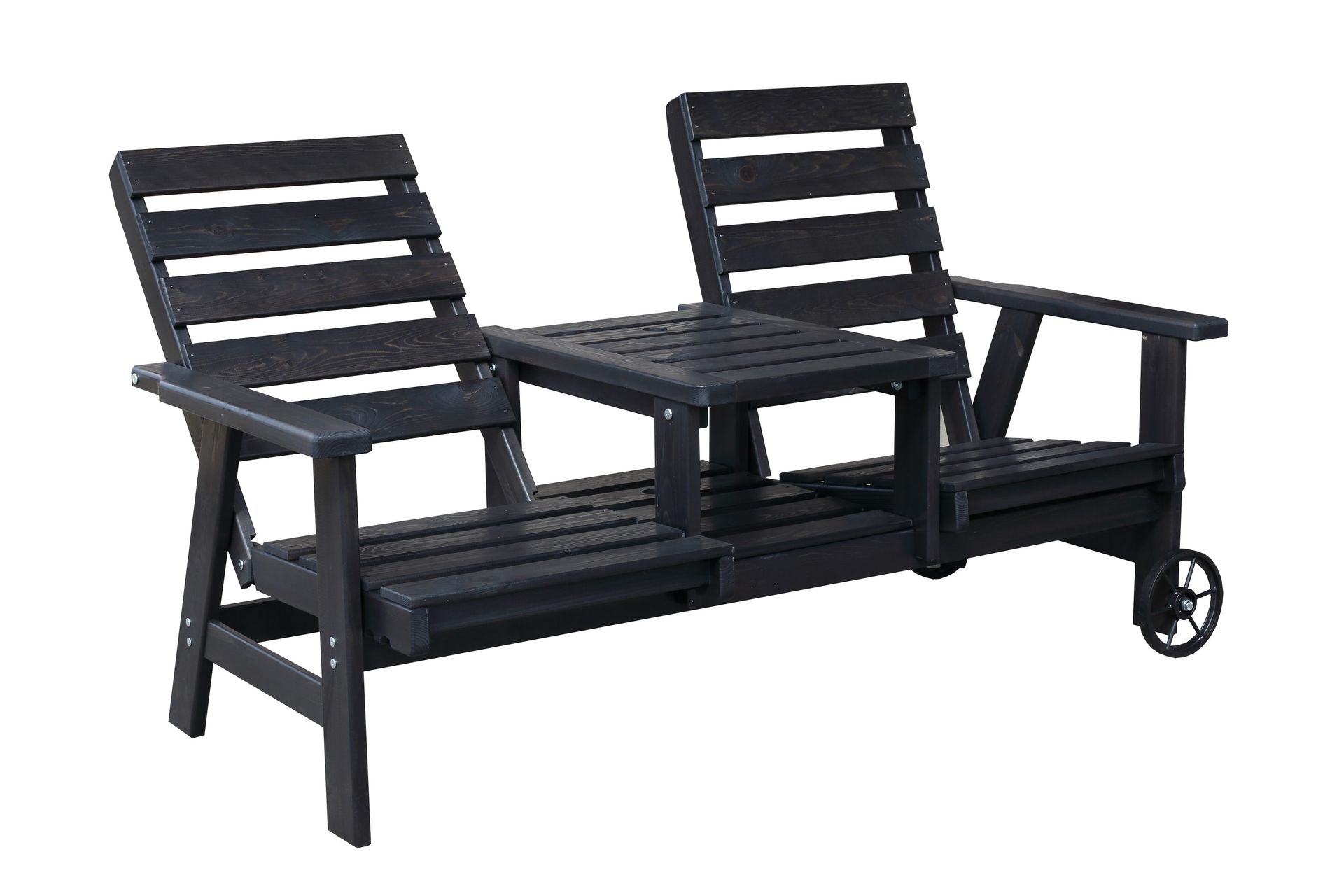 KIngdom Utebänk 177 cm - Svart