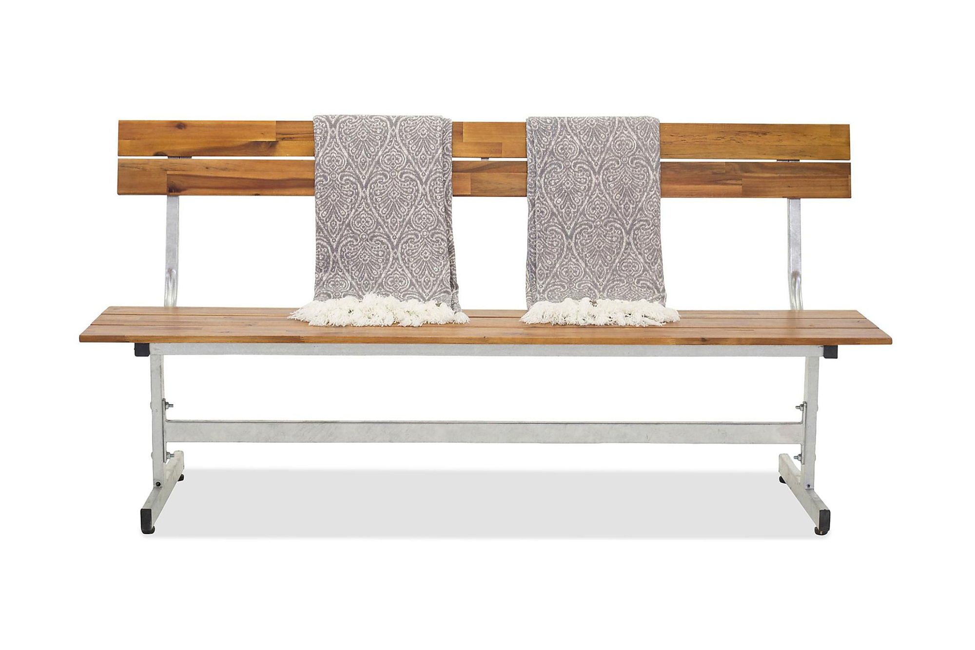 Lie Trädgrådsbänk Utomhus 180 cm Brun/Krom