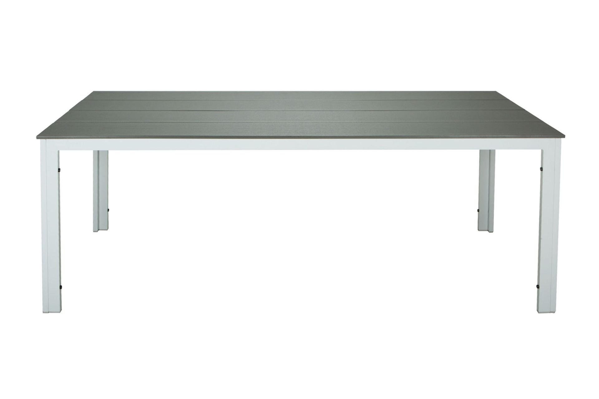 Tunis Rektangulärt Matbord utomhus 140x90 cm i plast och metall - Grå/Vit