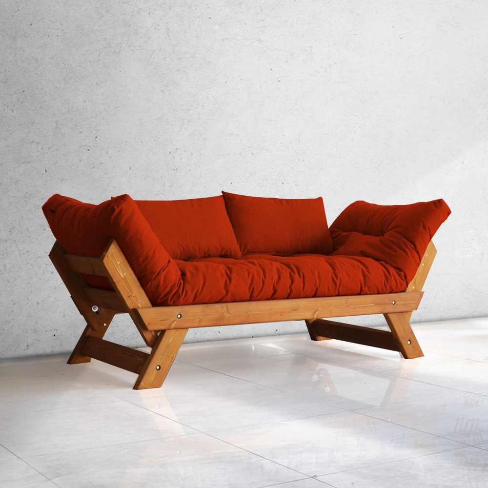 zylar 2-sits bäddsoffa - röd