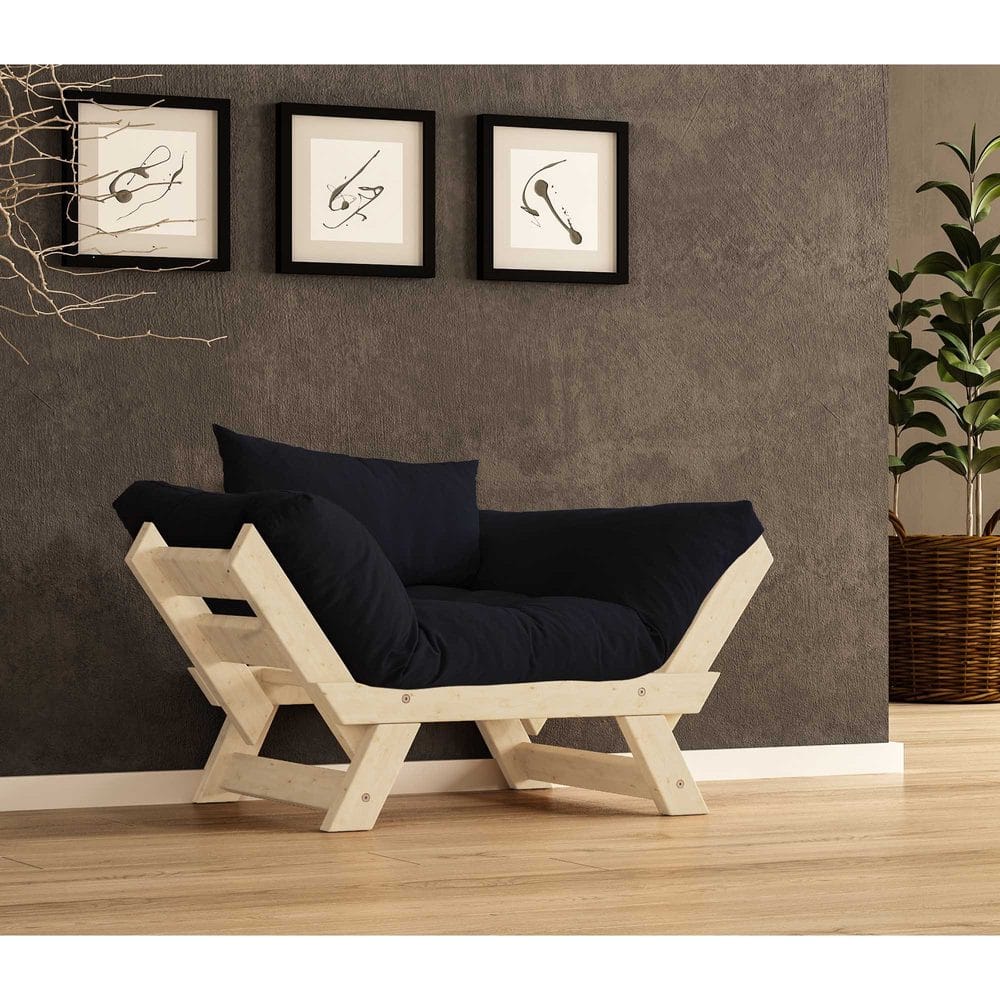 Zylar 2-sits B&auml;ddsoffa - Svart/Natur