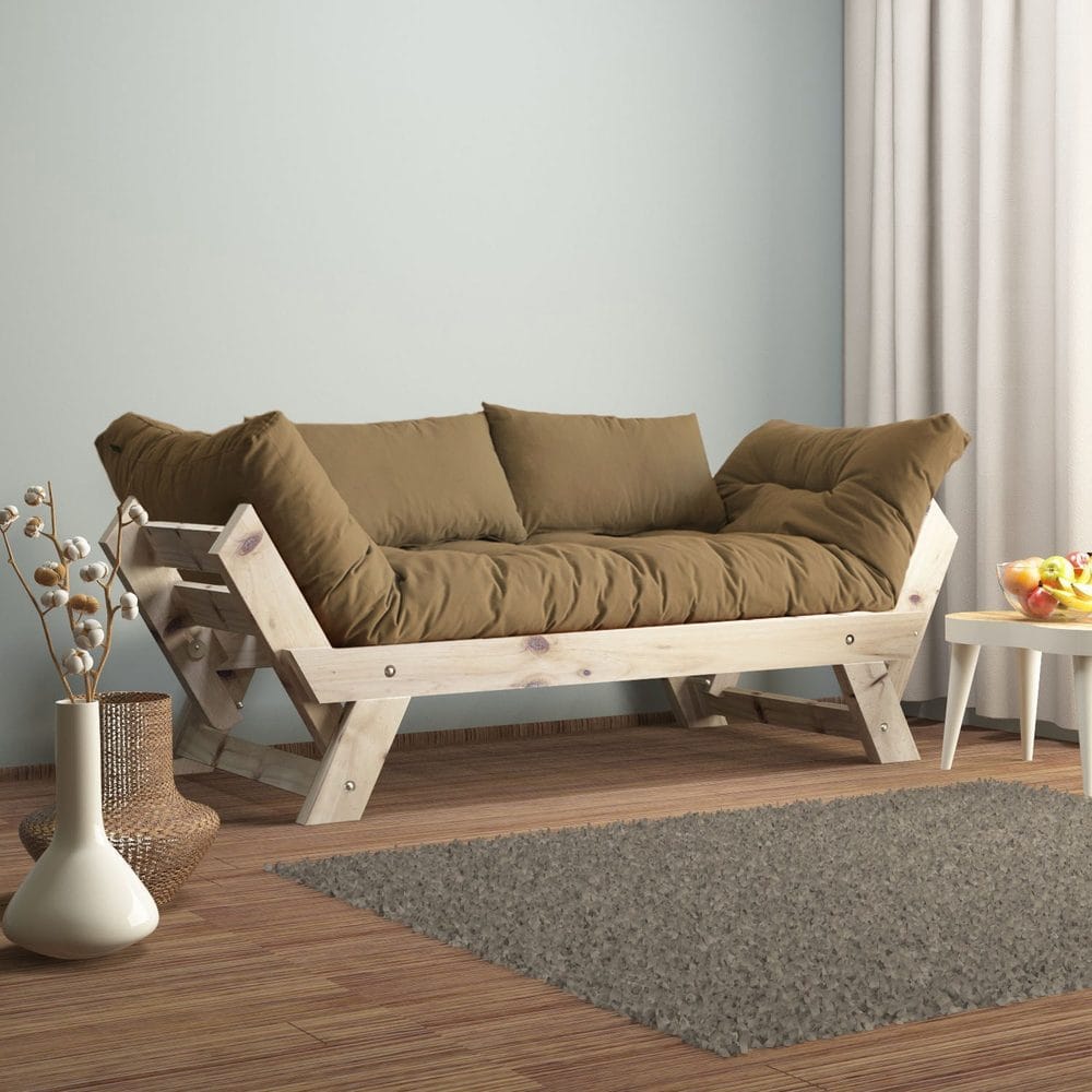 Zylar 2-sits B&auml;ddsoffa - Taupe/Natur
