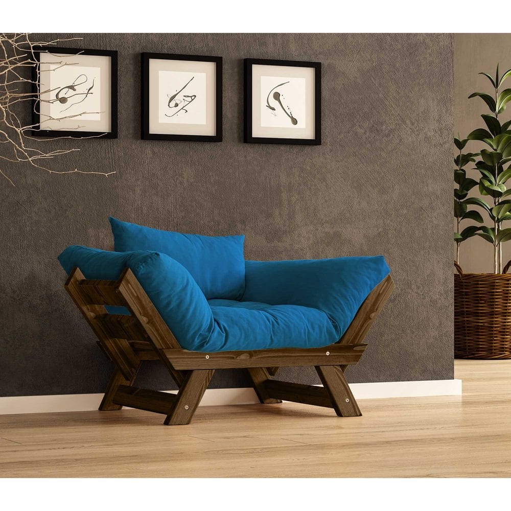 Zylar 2-sits L&auml;ngsb&auml;ddad B&auml;ddsoffa med Tr&auml;ram 75x140 cm i Linne - Bl&aring;