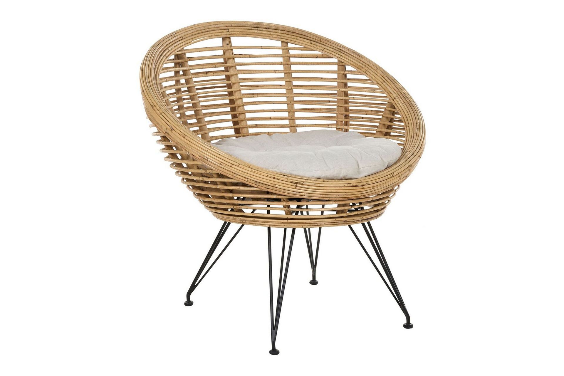 Carman Utefåtölj - Natural/Svart/Beige
