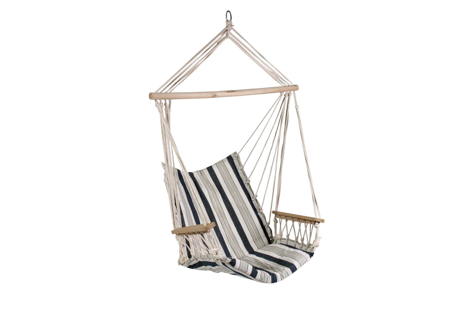 hängstol utomhus hip med dynor - vit/blå