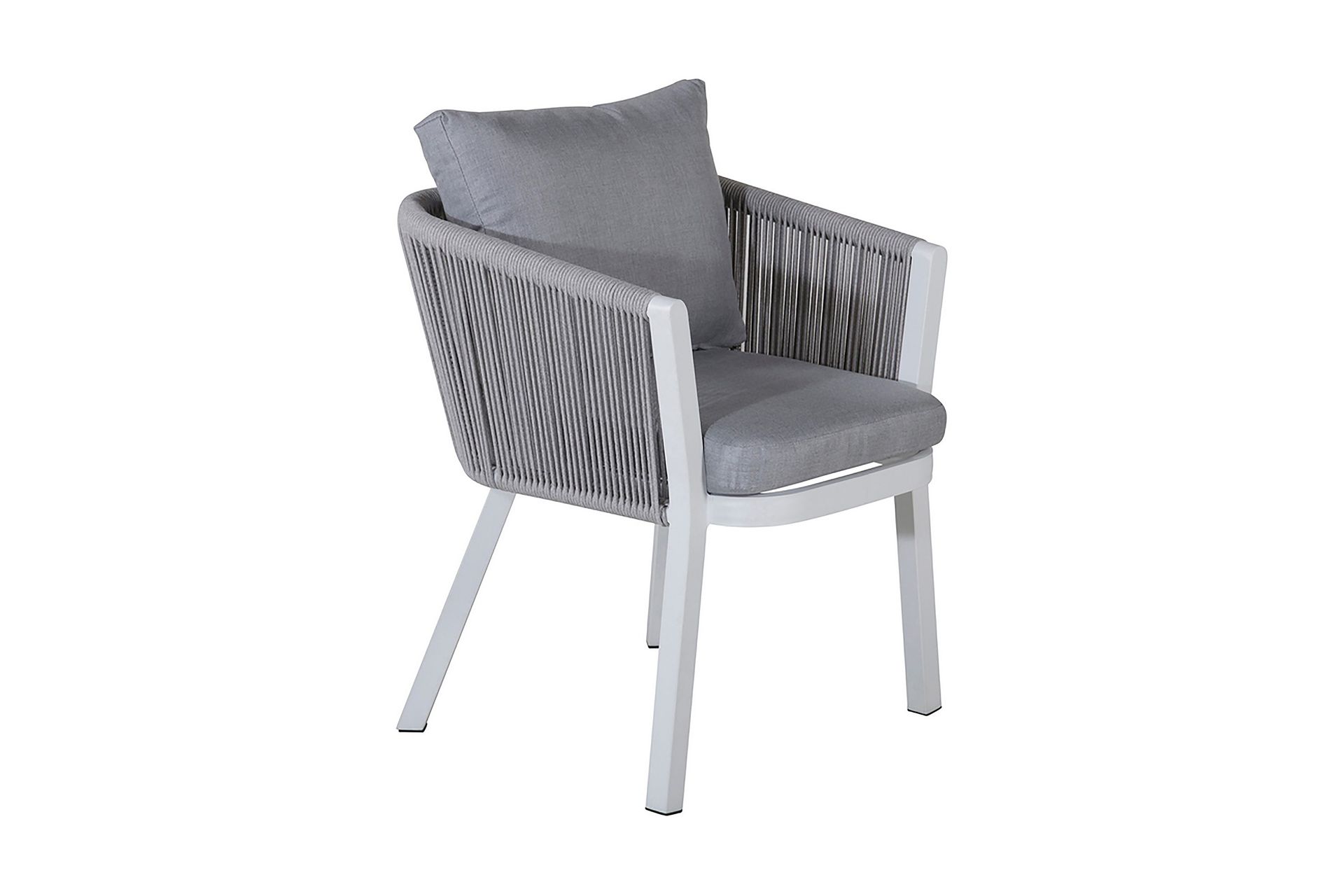 Virya Matstol Utomhus med Dyna - Vit/Gr&aring;