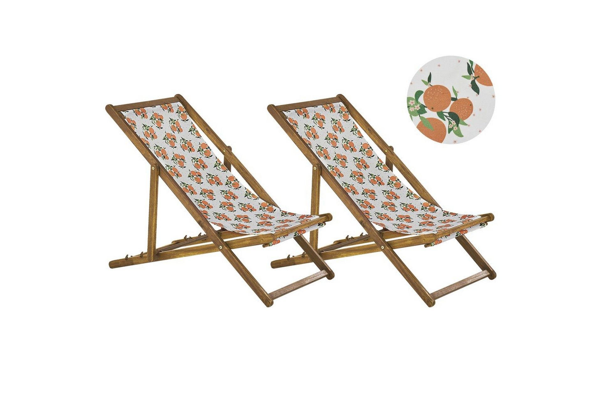 Solstol set om 2 Anzio - ljust tr&auml;/off-white apelsinm&ouml;nster