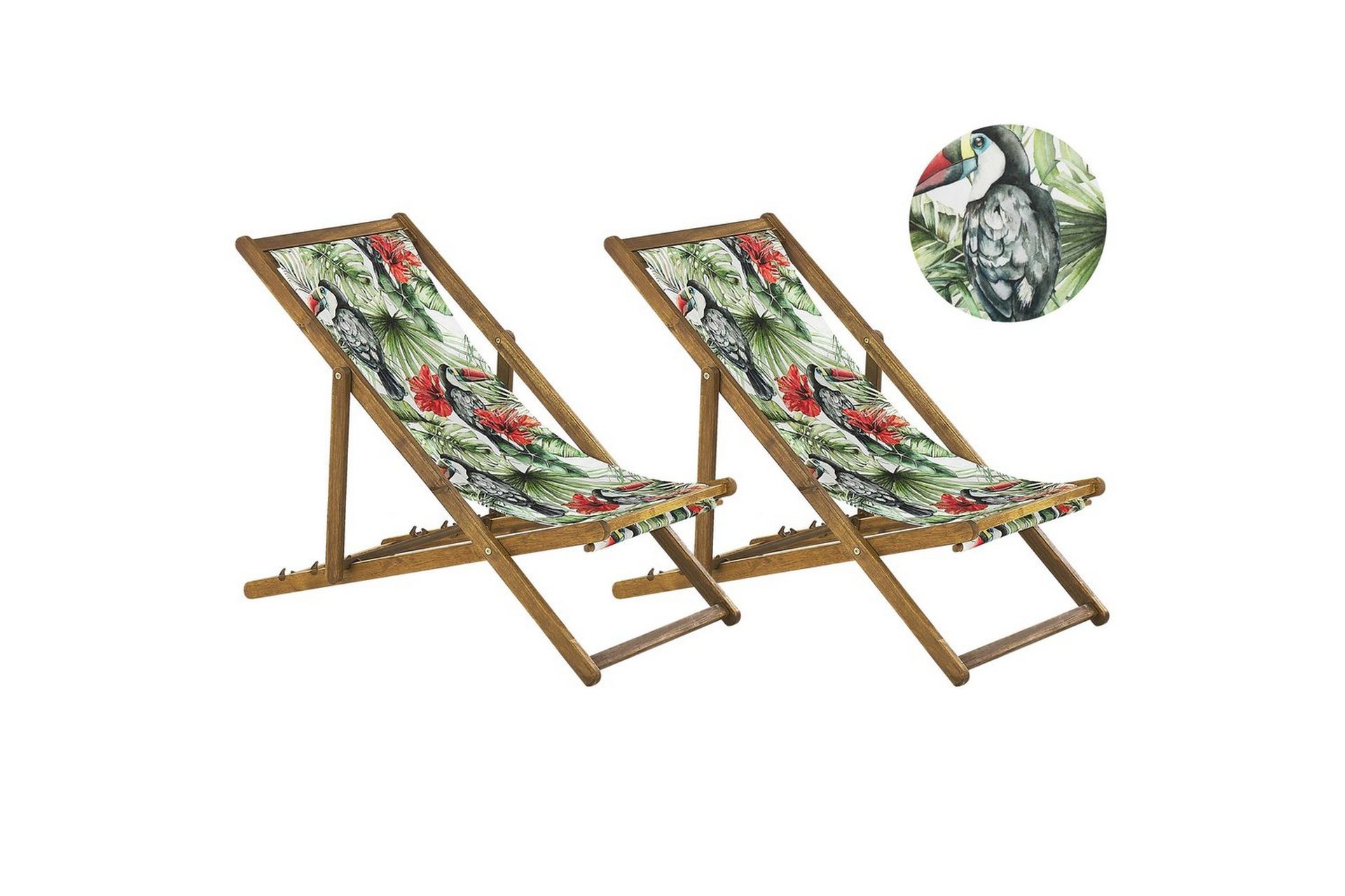 Solstol set om 2 Anzio - ljust tr&auml;/off-white tukanm&ouml;nster