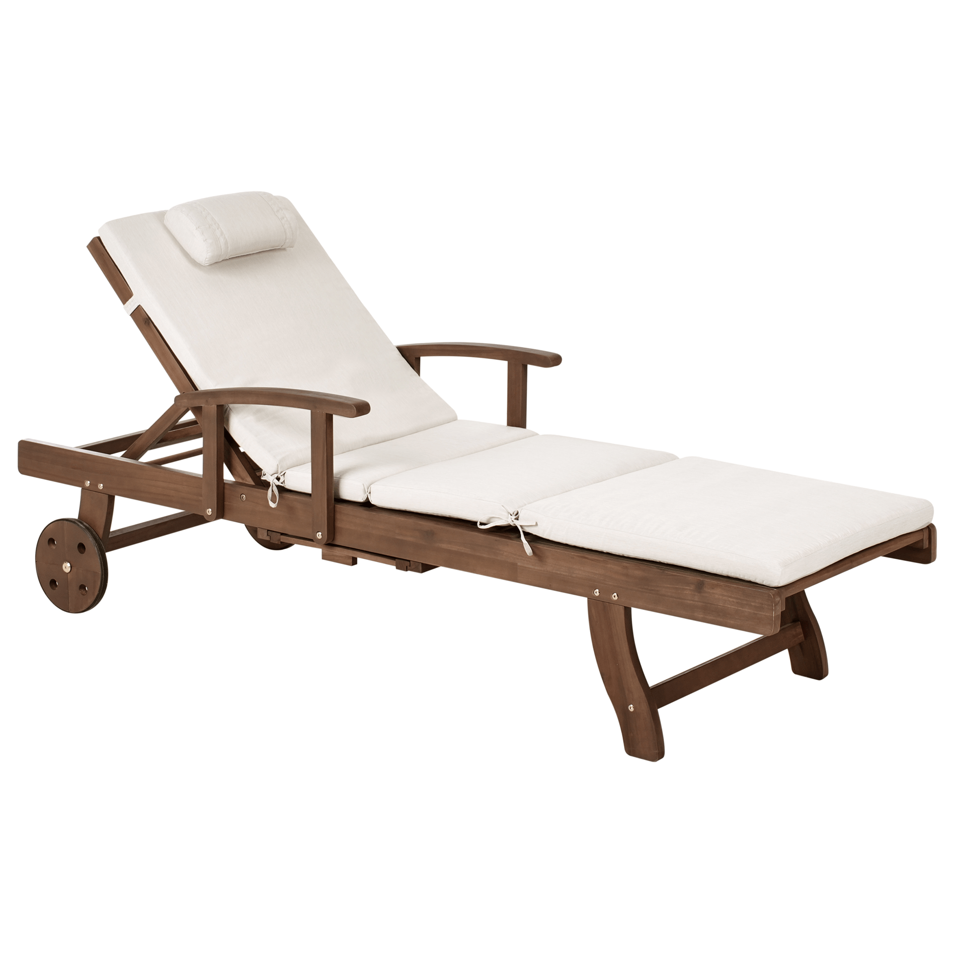 Solstol utomhus med Dyna Amantea Premium Akaciatr&auml; - Brun/Ljusbeige