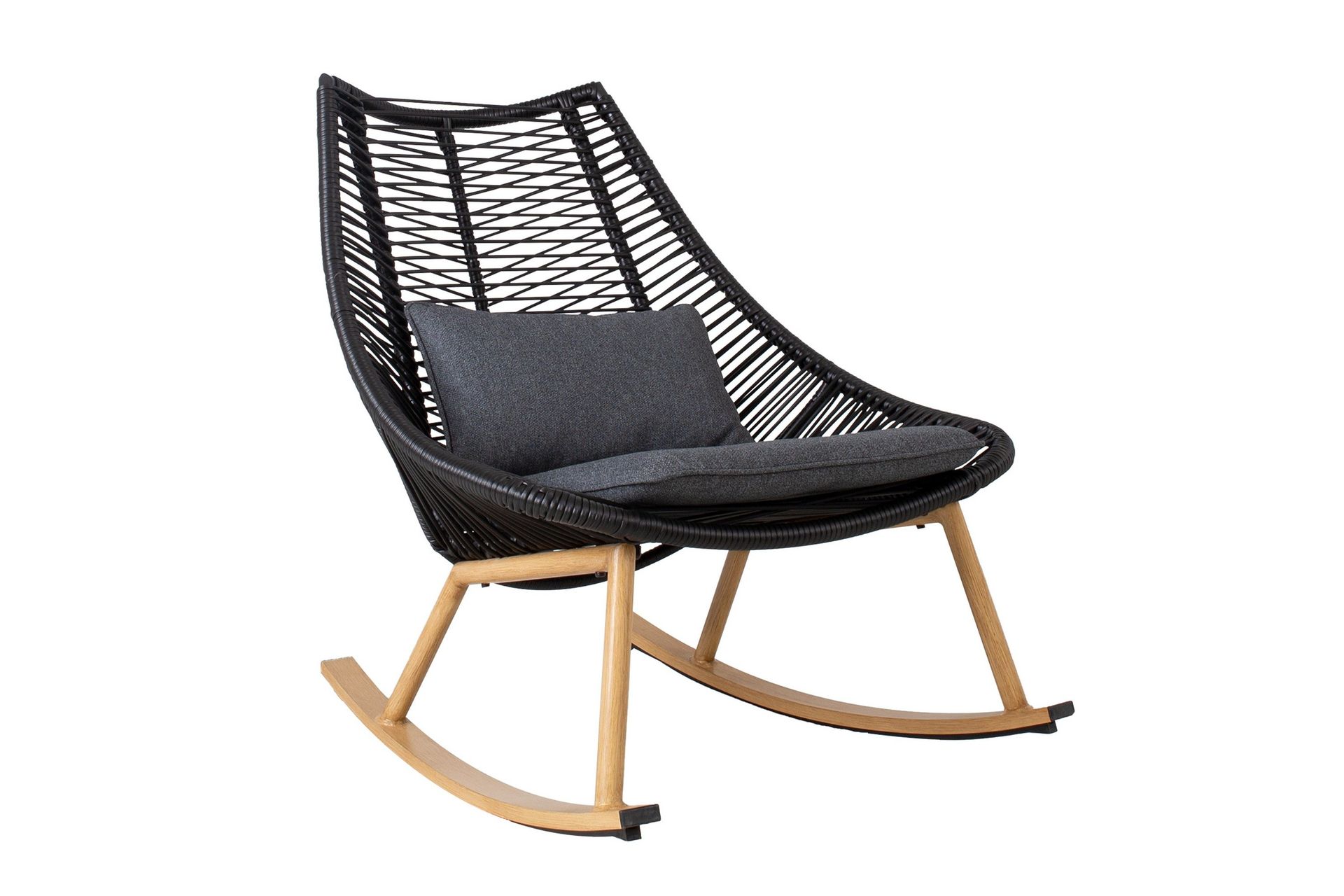 Helsinki Gungstol m Dyna - Svart/Natur/Gr&aring;