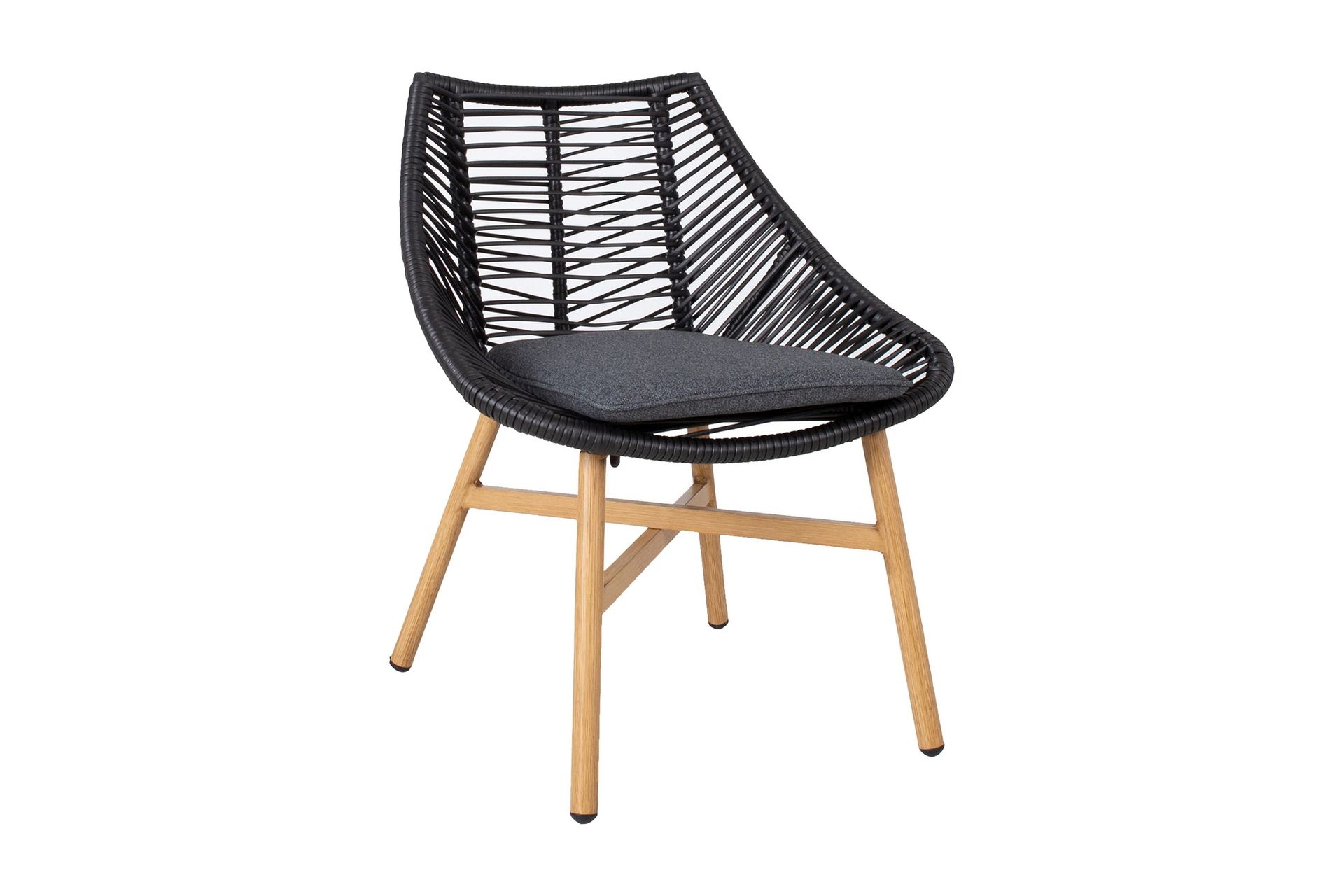 Helsinki Matstol m Dyna - Svart/Natur/Gr&aring;