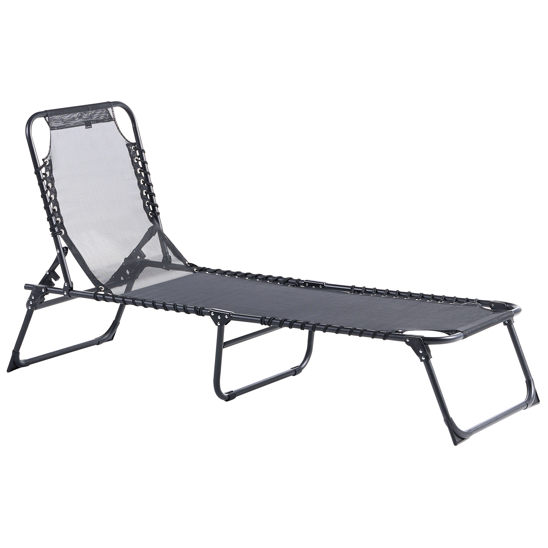 Solstol utomhus Ambato F&auml;llbar - Svart