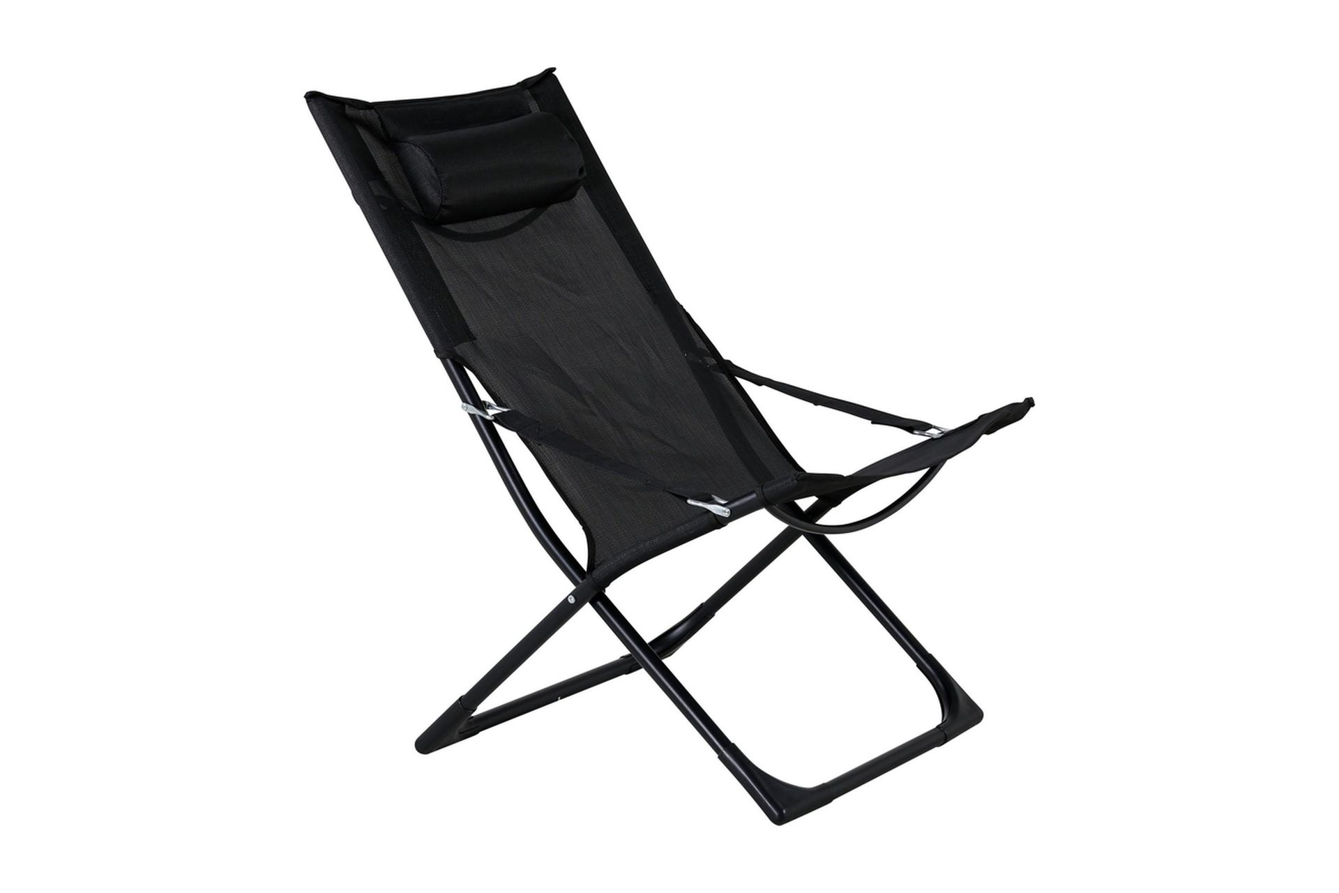 Seville Relaxstol Vikbar med Dyna - Svart