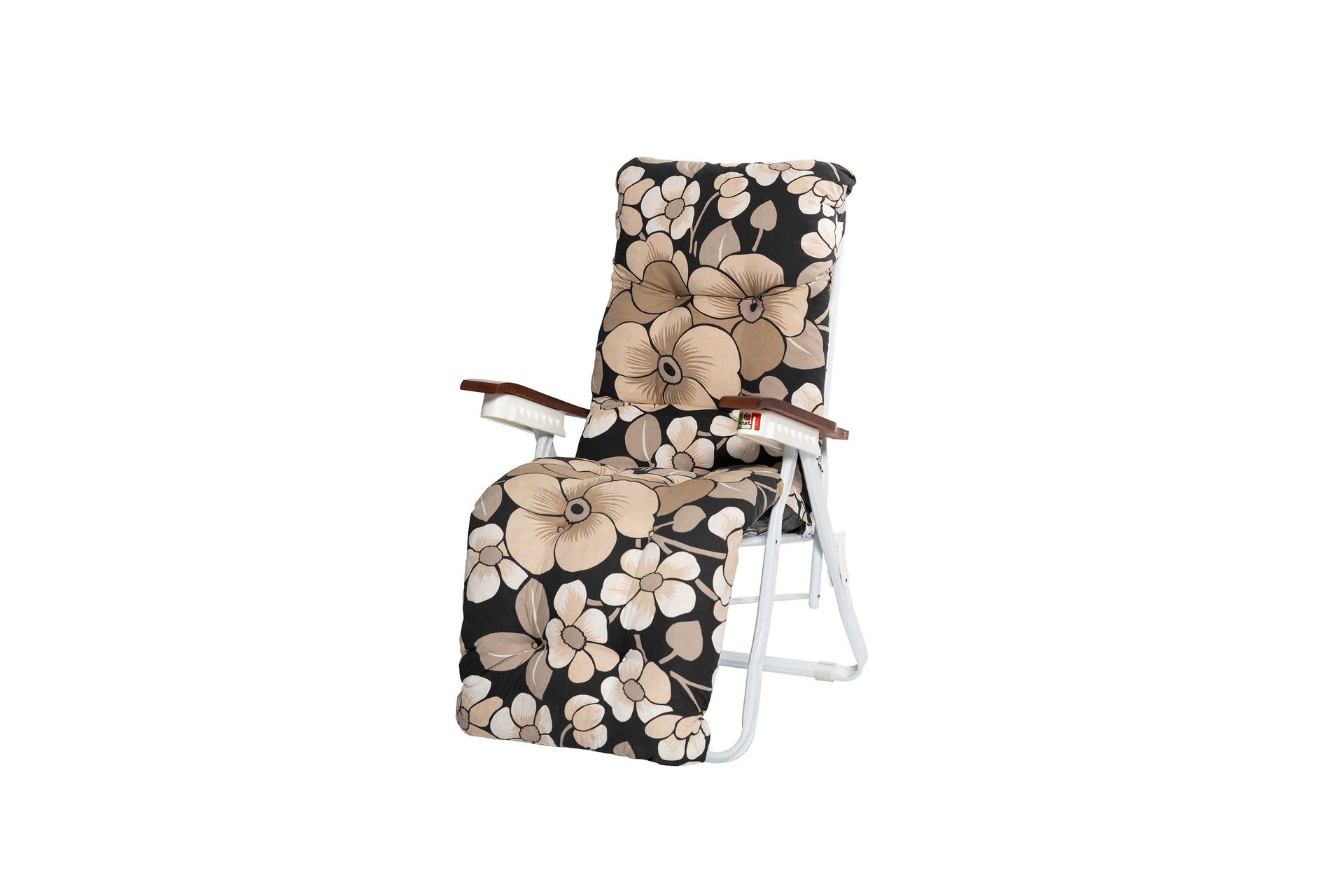 tourra baden baden stol med dyna - vit/blommig