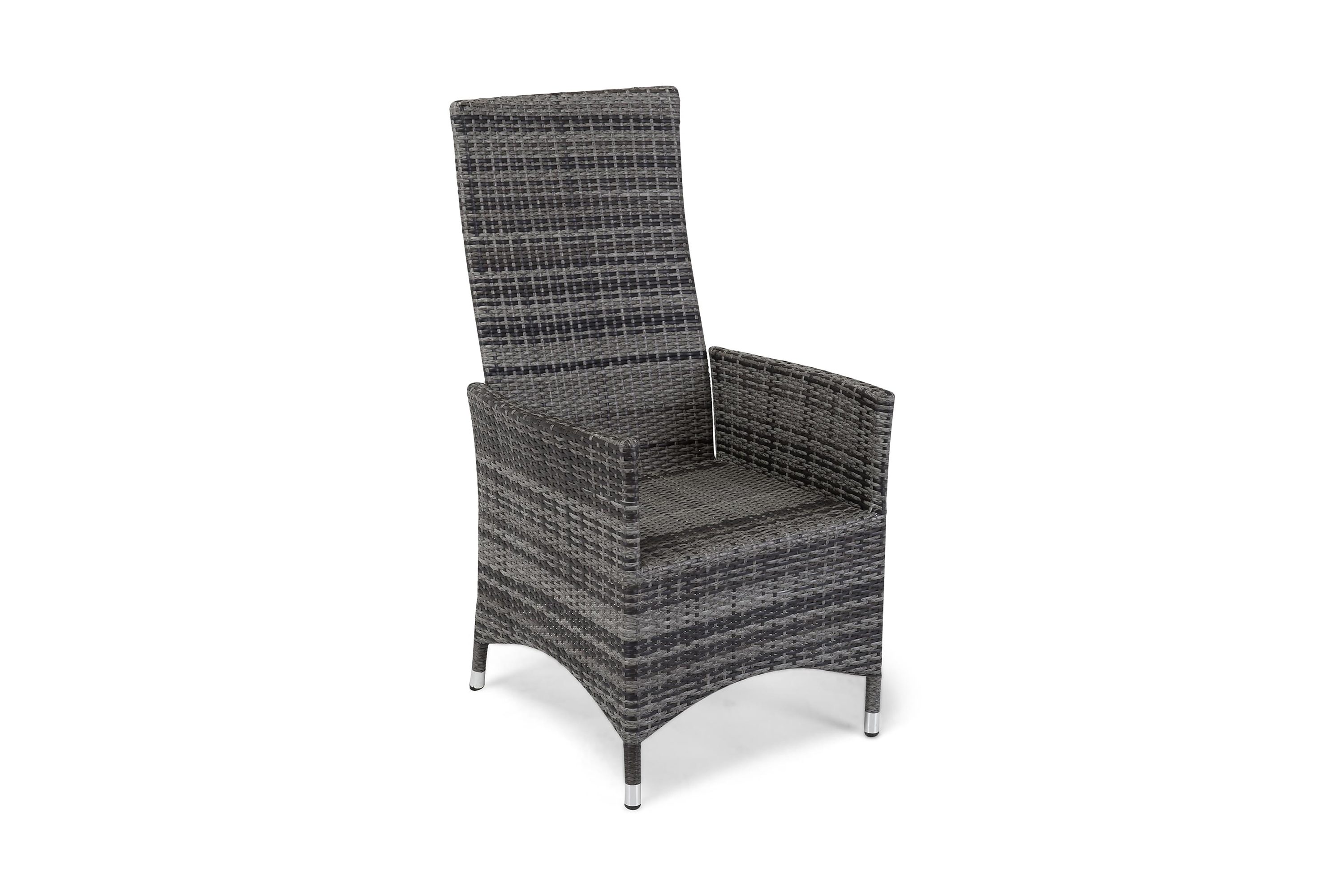 jenny matstol utomhus ställbar - justerbar utefåtölj i konstrotting - grå