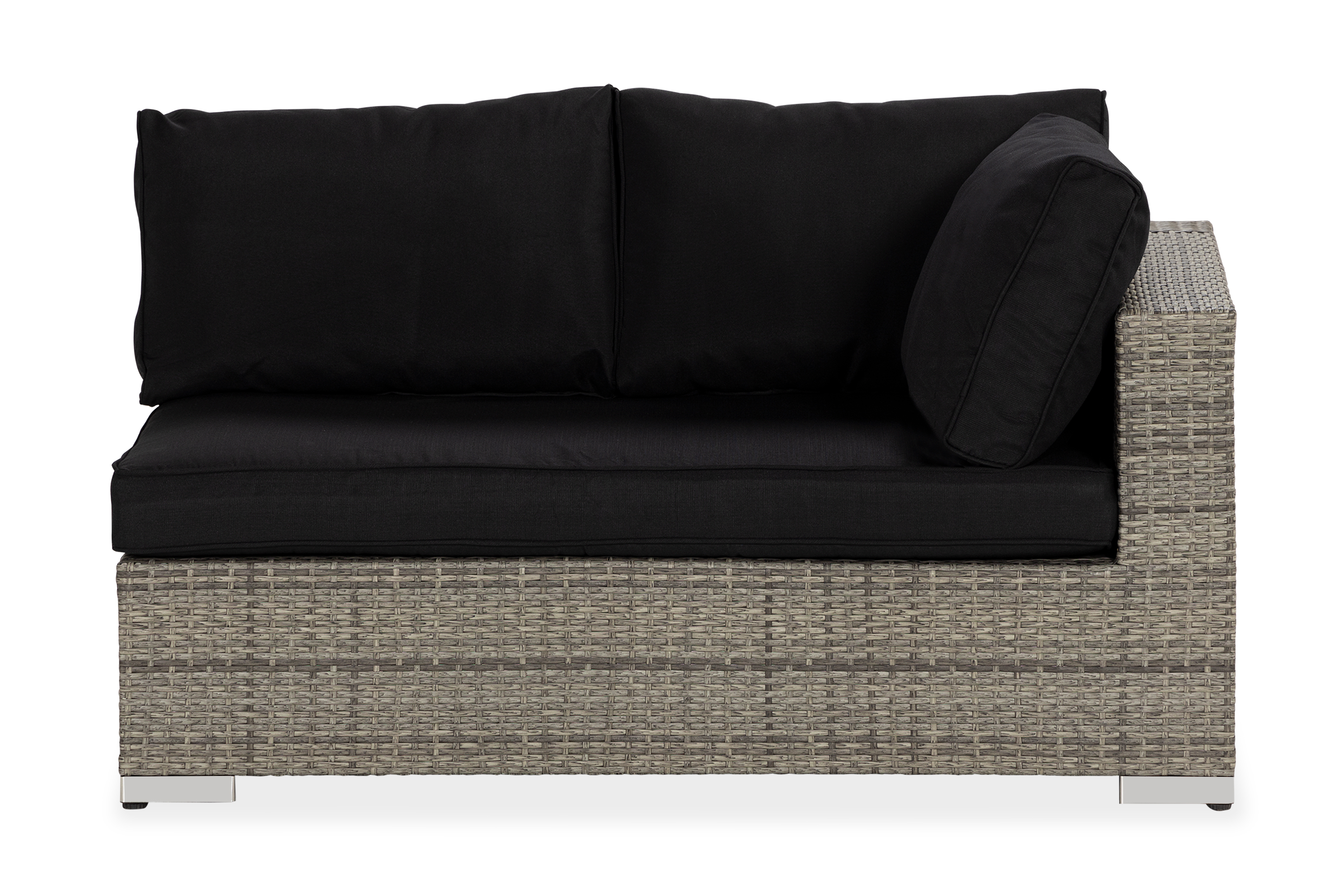 Bahamas Vänstermodul utomhus 140 cm i konstrotting GråSvarta dynor