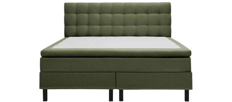 Hilton Komplett Sängpaket 180x200 cm Kontinentalsäng med rutad sänggavel, Grön