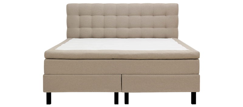 Hilton Komplett Sängpaket 180x200 cm Kontinentalsäng med rutad sänggavel, Beige