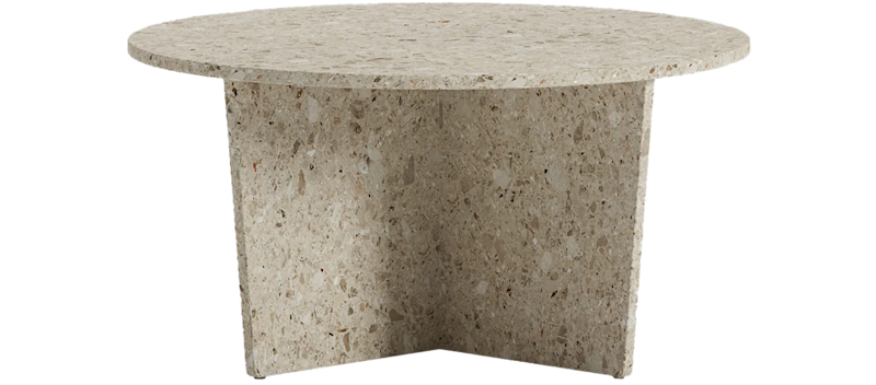 Soffbord Wedge 80 cm Rund Sten, Beige